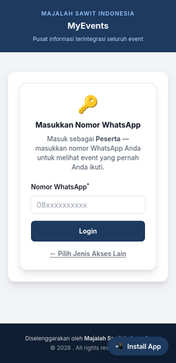 Halaman konfirmasi login pengunjung.