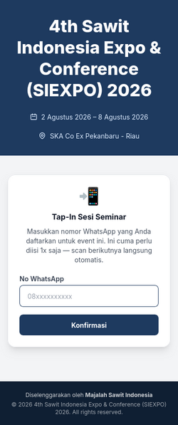 Tap-in menggunakan nomor WhatsApp.