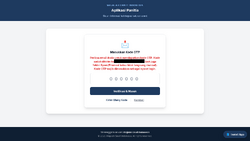 Halaman konfirmasi OTP untuk login sebagai panitia pada tampilan desktop.